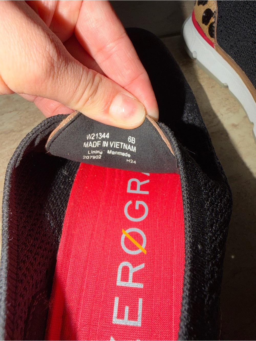 Cole Haan Black Knit Sneaker with Red Insole